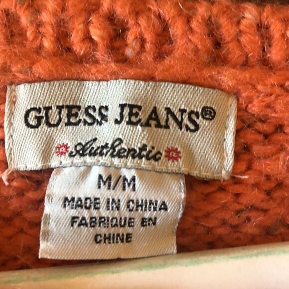 Guess orange short sleeve knit sweater with clasp - Picture 3 of 3